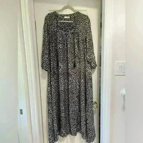 Anine Bing Darcy Dress in Leopard XS/S Silk Maxi Tassles Animal Print - Picture 4 of 9